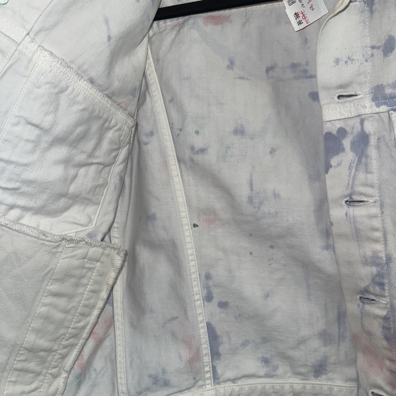 John Elliot Rodeo Denim Jacket Light Pastels Small Splatter Design Nwt Push Pop — image 5 of 8